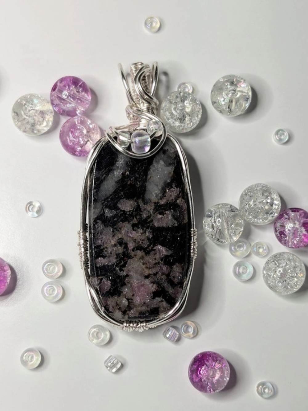 Rhodolite Garnet Matrix Pendant